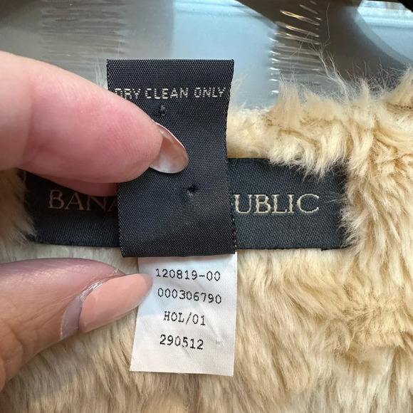 Vintage Banana Republic Y2K Circa 2001 Sherpa Lined Faux Suede Jacket Size M - Picture 11 of 12